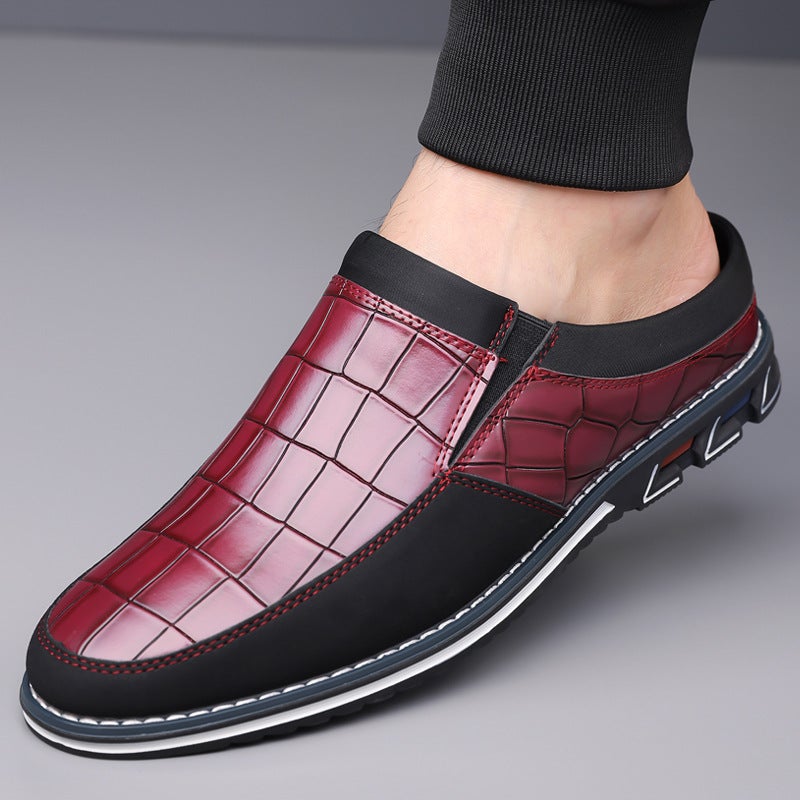 Prince Men'S Half-Slip Leather Shoes 51 Without Heel 52 Men'S Shoes Casual Lazy Slippers Large Size 53 Toe-Toe Slippers - Image 5