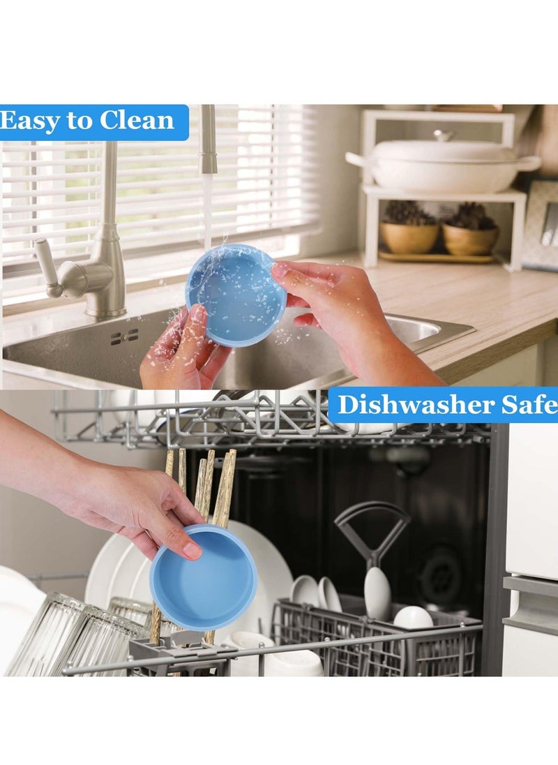 Generic - Silicone Air Fryer Egg Mold 3 Pcs Reusable Nonstick Egg Bites Pan with Lid Sous Vide Egg Bite Maker Alternative to Microwave Egg Cooker Dishwasher Safe BPA Free Air Fryer Accessories Blue - Image 1
