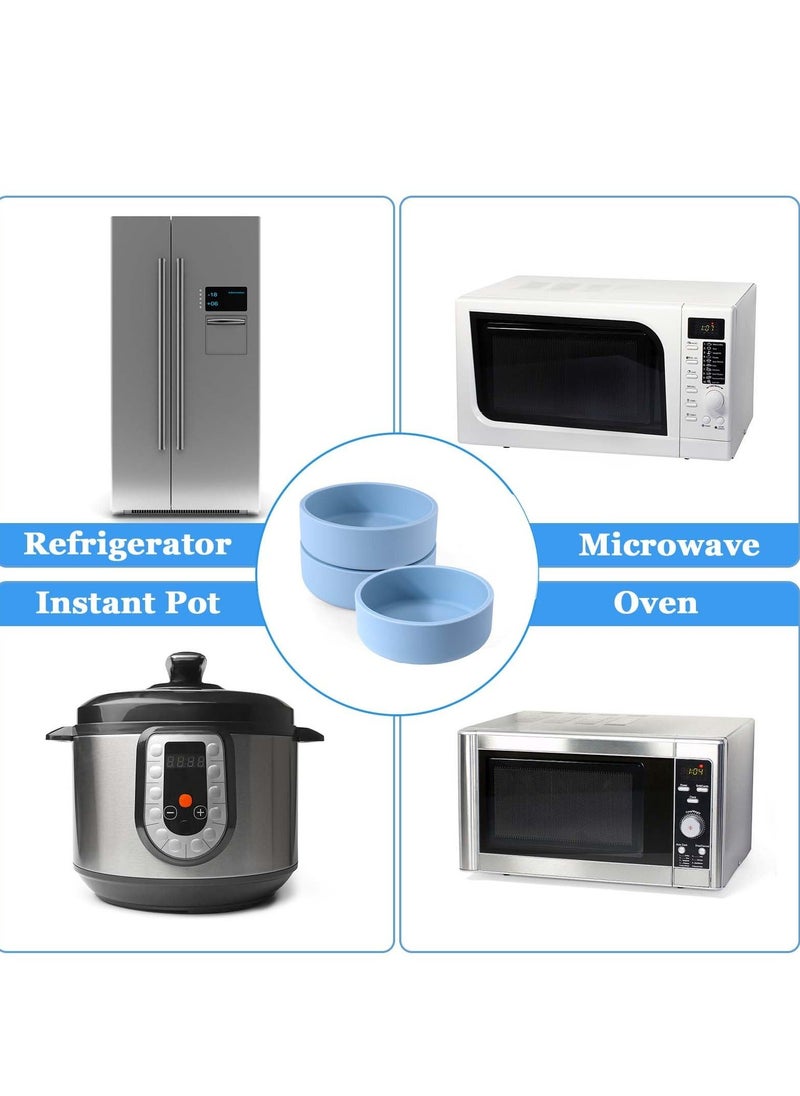 Generic - Silicone Air Fryer Egg Mold 3 Pcs Reusable Nonstick Egg Bites Pan with Lid Sous Vide Egg Bite Maker Alternative to Microwave Egg Cooker Dishwasher Safe BPA Free Air Fryer Accessories Blue - Image 1