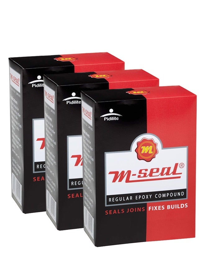 Pidilite Combo 3 pcs Pidilite M-Seal Regular Epoxy Compound 100g, All Purpose Waterproof Adhesive for Metal Pipe Ceramic Wood Plastic Crack Filling Leak Sealing Repair - Image 1