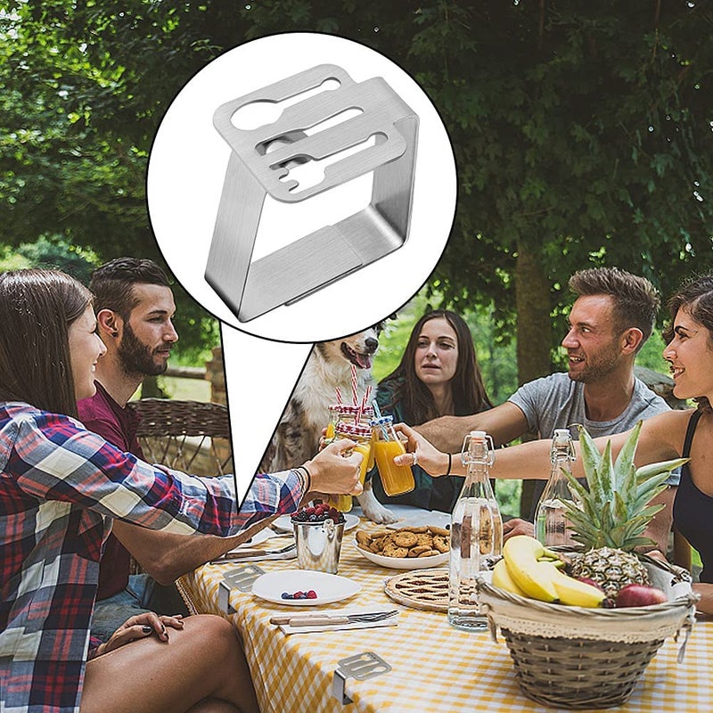 HFATMOS Tablecloth Clips Stainless Steel  Windproof Tablecloth Holder  Table Cloth Clip for Outdoor Picnic  Restaurant  Kitchen  Party  6 Pcs - Image 5