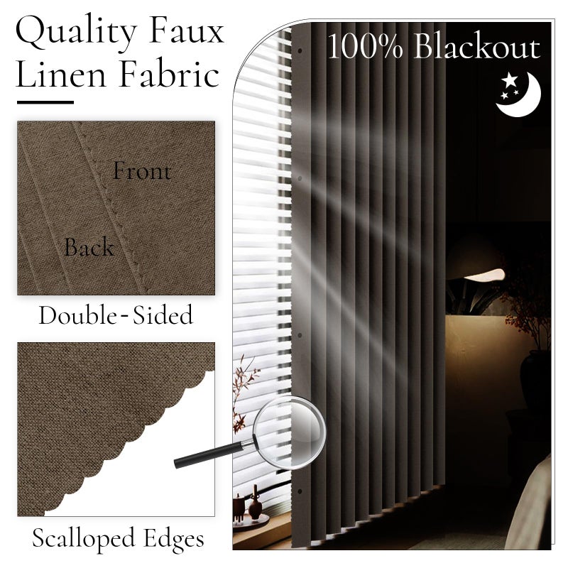 HMYI 100% Blackout Door Curtain for Doorway - Magnetic Accordion Style Closet Curtain for Open Closet Single Panel 80 Inch Length, 1 Panel, W45 x L80, Brown - Image 3