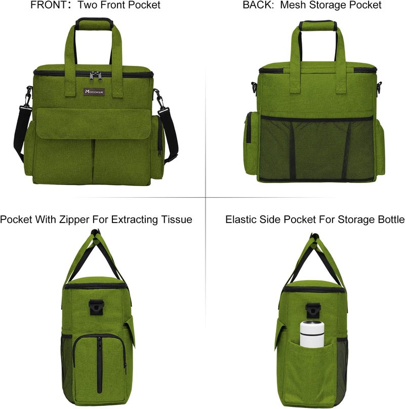 Modoker Dog Travel Bag, Weekend Pet Travel Set for Dog and Cat, Airline Approved Tote Organizer with Multi-Function Pockets and 2 Food Storage Containers, 2 Collapsible Bowls, 1 Feeding Mat (Green) - Image 2