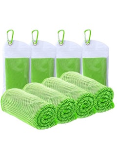 Excefore Cooling Towel 4 Pack Microfiber Towel 40 x 11 inch Mesh Soft Breathable Cooling Towel for Face and Neck Vacation Athletes Yoga Sports Gym Workout Camping Fitness Running Golf  - Image 1