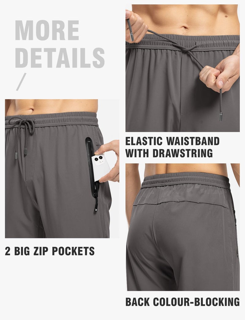 TBMPOY Men's Travel Hiking Pants Lightweight Athletic Pant Quick Dry Windbreaker Fishing Running Active Jogger Steel Gray 3XL - Image 5