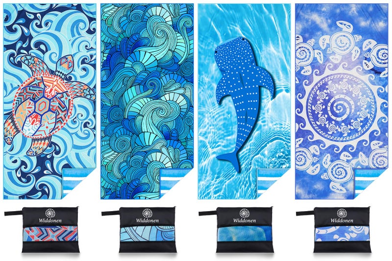 Widdonen Microfiber Lightweight Beach Towel Sand Free Quick Dry Absorbent Thin Compact Towels for Swimming Pool Camping Beach Accessories Large Easy Pack Travel Things for Vacation Essentials Gift Adult - Image 1