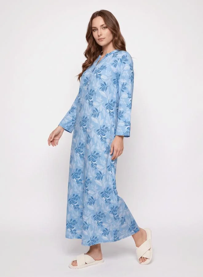 Mish Women Blue Floral Nightdress