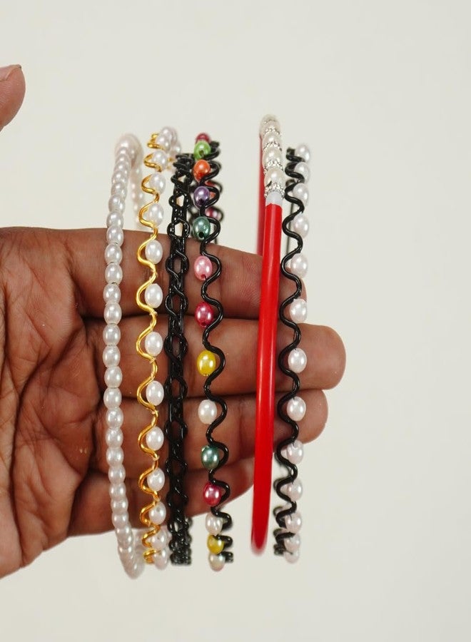 KLNEEDS 6 Pcs Headbands Stylish Pearl Hairbands Hair Accessories Hair Bands for Women Girls - Image 3