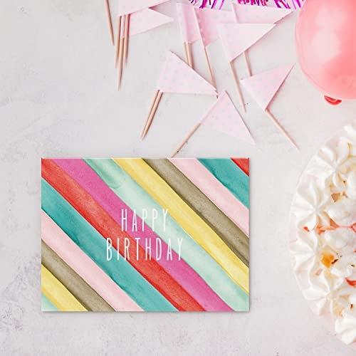 Sweetzer & Orange Watercolor Bulk Birthday Cards Assortment – 48pc Bulk Happy Day sheets with Envelopes Box Set – Assorted Blank Celebration Sheets for Women, Men, and Kids in a Boxed flyers Pack - Image 4