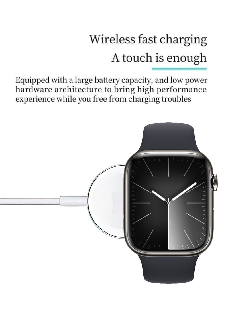 Modio MW09 Mini 36MM Smart Watch With 2 Pair Straps and Wireless Charger For Ladies and Girls Black - Image 5