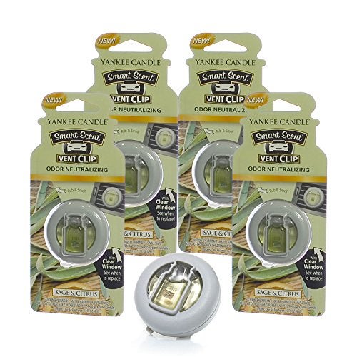 Yankee Candle Car Freshener Smart-Scent Vent Clips, 4-PACK (Sage & Citrus) - Image 1