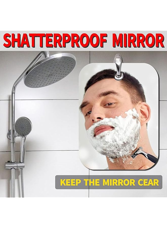 erorex Shatterproof Shower Mirror For Shaving With Hook Large 8X10.7 Inch 40 Percent Cheaper Than The Original Unbreakable Deluxe Plexiglass Makeup Mirror Bathroom Wall Hanging Portable Handheld Camping - Image 3