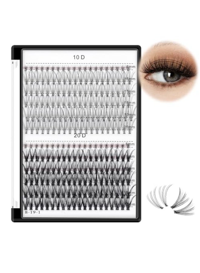 Bodermincer Lash Extension 240pcs C Curl 10D20D Cluster 89101112mm1011121314mm1213141516mm Mixed Individual Cluster Lashes 10D20D 1617181920mm and Under Eyelashes - Image 1