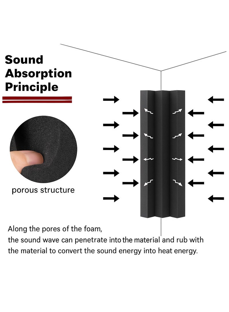 أكويستك موشان "2-Pack Large Bass Traps - 22 X 22 X 60 cm Super Chunk corner Bass Trap Soundproof Foam for Home Studio and Recording Insulation - Low to High Frequency Sound Absorbing Foam from Acoustic Motion" - Image 4