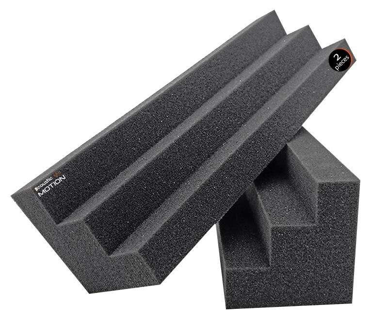 Acoustic Motion "2-Pack Large Bass Traps - 22 X 22 X 60 cm Super Chunk corner Bass Trap Soundproof Foam for Home Studio and Recording Insulation - Low to High Frequency Sound Absorbing Foam from Acoustic Motion" - Image 1
