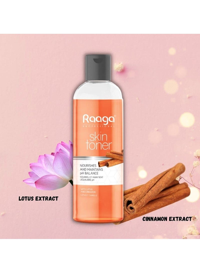 Raaga Professional Skin Toner, Nourishes, Hydrates and Maintains pH Balance, with goodness of Lotus & Cinnamon, All Skin Types, 100 ml  - Image 3