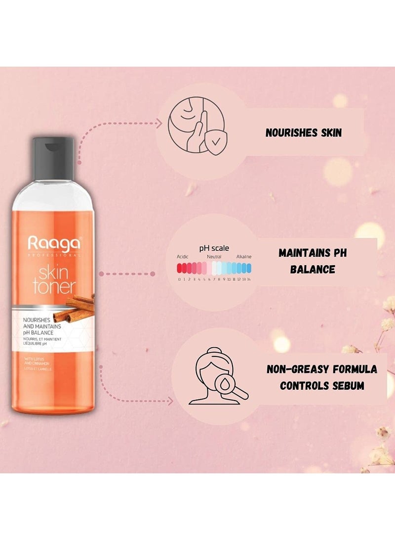 Raaga Professional Skin Toner, Nourishes, Hydrates and Maintains pH Balance, with goodness of Lotus & Cinnamon, All Skin Types, 100 ml  - Image 4