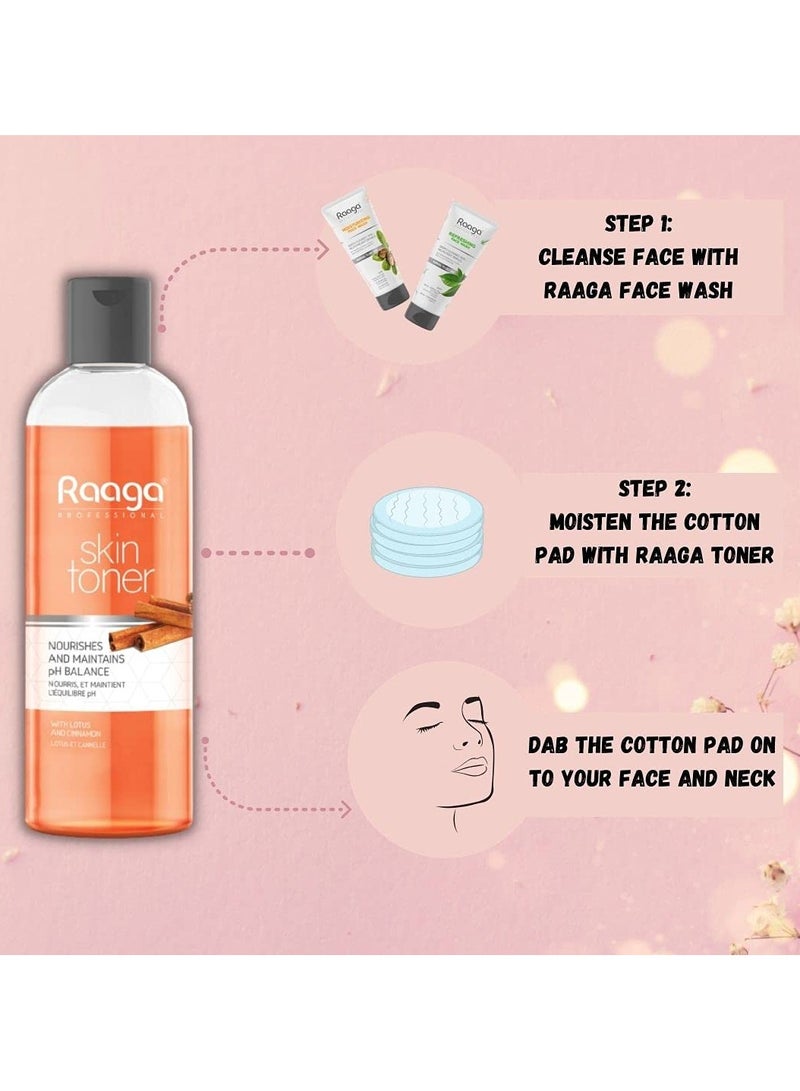 Raaga Professional Skin Toner, Nourishes, Hydrates and Maintains pH Balance, with goodness of Lotus & Cinnamon, All Skin Types, 100 ml  - Image 5