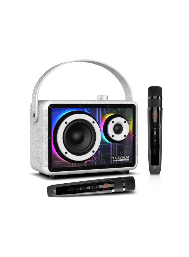 Platinum Karaoke Platinum Apollo pro portable Karaoke speaker with 2 rechargeble wireless mic portable bluetooth speaker for adults kids speaker with RGB Lights Connectivity Aux IN/OUT USB TWS - Image 1