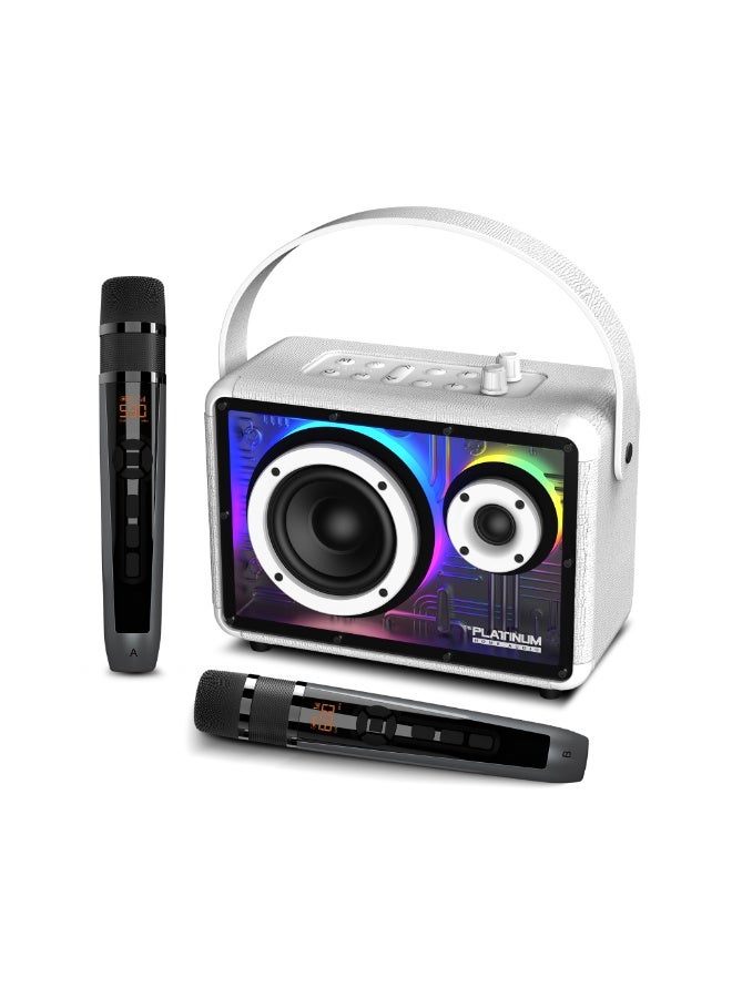 Platinum Karaoke Platinum Apollo pro portable Karaoke speaker with 2 rechargeble wireless mic portable bluetooth speaker for adults kids speaker with RGB Lights Connectivity Aux IN/OUT USB TWS - Image 2
