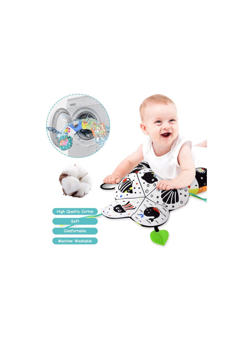 Generic - Baby Tummy Pillow, Tummy Time Toys, Black and White High Contrast Tummy Time Pillow for Baby, with Detachable Support Pillow & Tummy Time Mirror & Teethers, Soft Plush Toys, Infant Discovery Pillow - Image 1