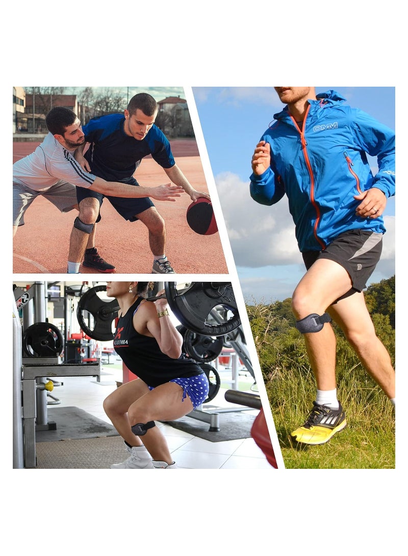 SOLARAE 1Pc Patella Tendon Knee Strap Knee Pain Relief Support Brace Patella Band Patella Knee Strap with Honeycomb Silicone Anti-skid Pad Knee Band Patella Knee Strap for Men Women Running Hiking - Image 2