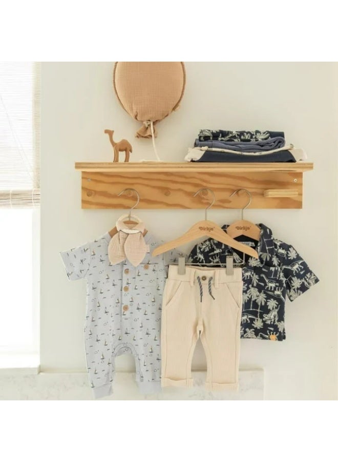 Dirkje Boys Baby Suit Light grey Boats Ribbed - Image 3