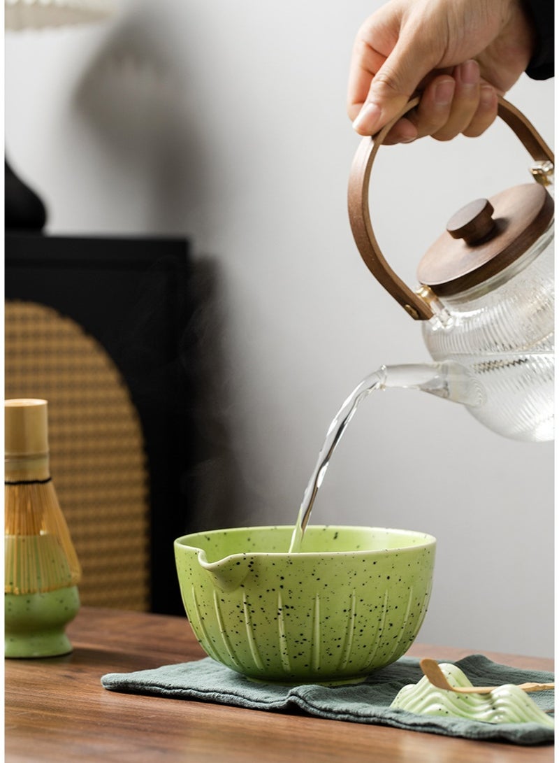 GuRiver 7 Piece Matcha Tea Set Matcha Whisk Kit Matcha Ceramic Bowl Matcha Whisk, White Whisk Holder Traditional Scoop Perfect Set to a Traditional of Matcha Tool（White） - Image 5