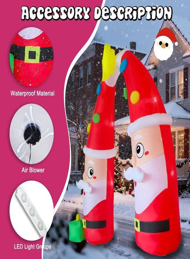 DearSun 10FT H Giant Animated Christmas Inflatables Archway,Lovely Inflatable Santa Claus Archway with Gift Box, Jumbo Christmas Blow up Holiday Outdoor Yard Decoration Built-in LED Lights - Image 4