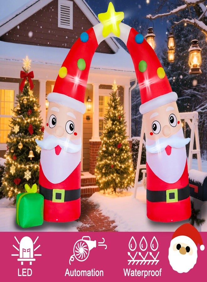 DearSun 10FT H Giant Animated Christmas Inflatables Archway,Lovely Inflatable Santa Claus Archway with Gift Box, Jumbo Christmas Blow up Holiday Outdoor Yard Decoration Built-in LED Lights - Image 5