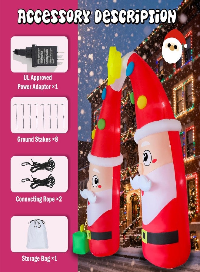 DearSun 10FT H Giant Animated Christmas Inflatables Archway,Lovely Inflatable Santa Claus Archway with Gift Box, Jumbo Christmas Blow up Holiday Outdoor Yard Decoration Built-in LED Lights - Image 3