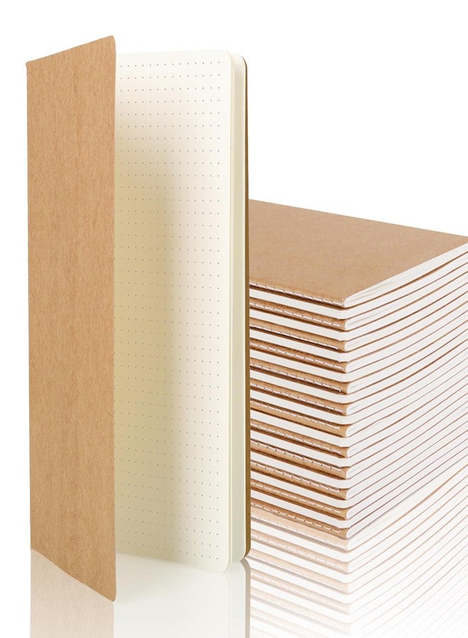zmybcpack 24 Pack 8.25x5.5 Inches Dot Grid Paper Notebook/ A5 Size Dot Journal Notebook, Dot Grid Subject Notebooks Wire-Bound with Kraft Cover, 30 Sheets/60 Dot Pages - Image 1