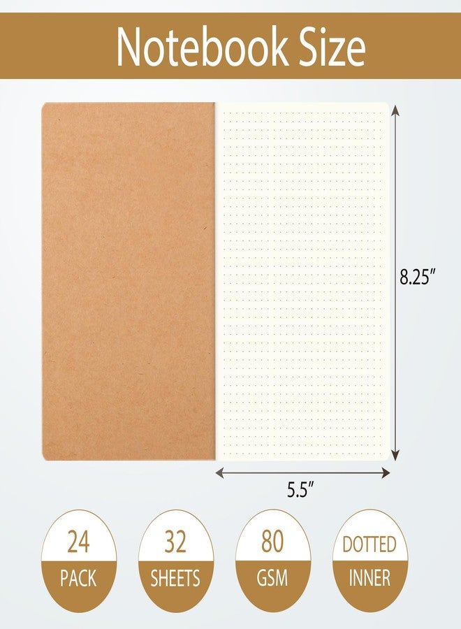 zmybcpack 24 Pack 8.25x5.5 Inches Dot Grid Paper Notebook/ A5 Size Dot Journal Notebook, Dot Grid Subject Notebooks Wire-Bound with Kraft Cover, 30 Sheets/60 Dot Pages - Image 2