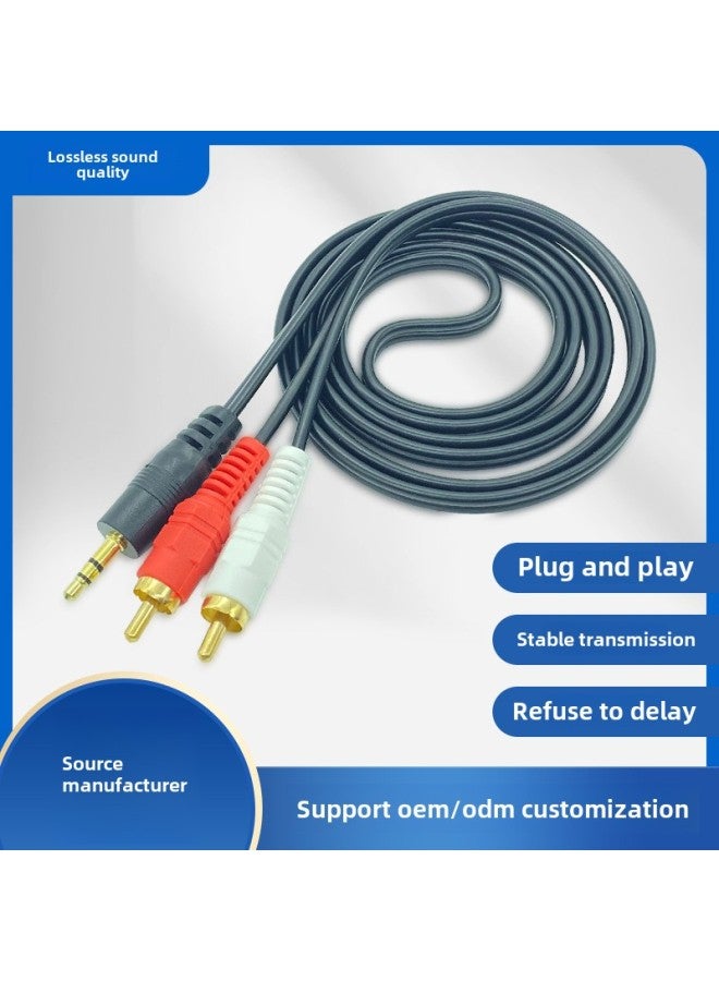 AV Line One Pair Of Two Audio Lines 3.5 To Double Lotus Line Speaker Connection Line 3.5 To 2rca Lotus Head-Length:1.5M  - Image 1
