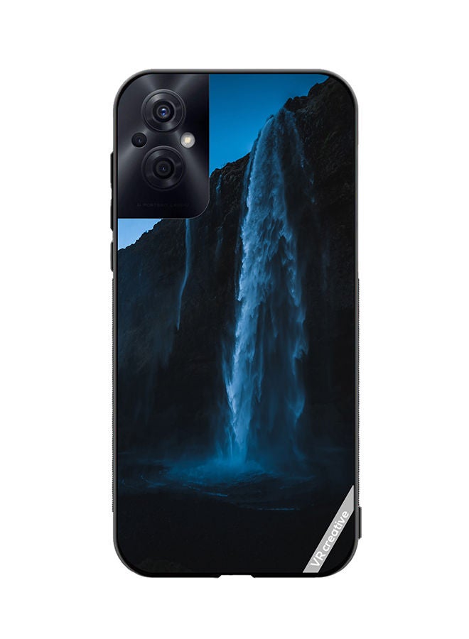 VR CREATIVE Protective Case Cover For Oppo Reno8 Z Blue Waterfall Design Multicolour - Image 1