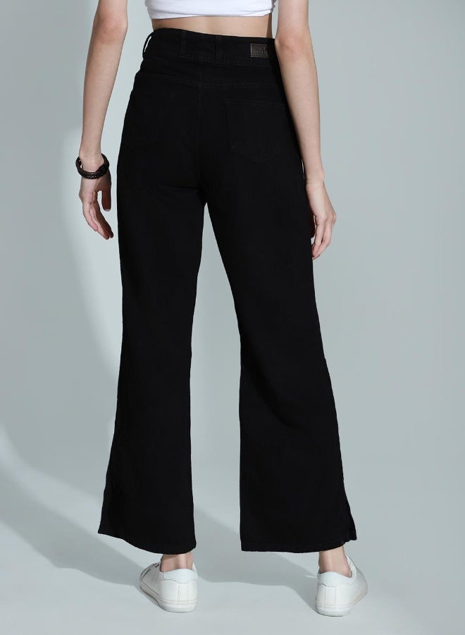 HIGH STAR Women Black Straight Fit High-Rise Jeans  - Image 5