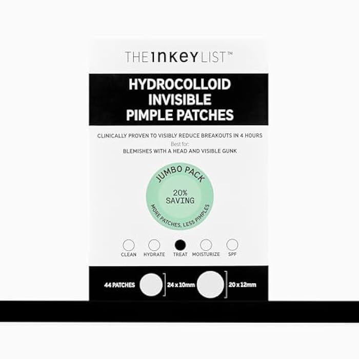The INKEY List Hydrocolloid Invisible Pimple Patches, Spot Patches Contains Salicylic Acid, Day/Night Anti Acne Patches, Vegan & Cruelty Free, Suitable For All Skin Types - Image 1