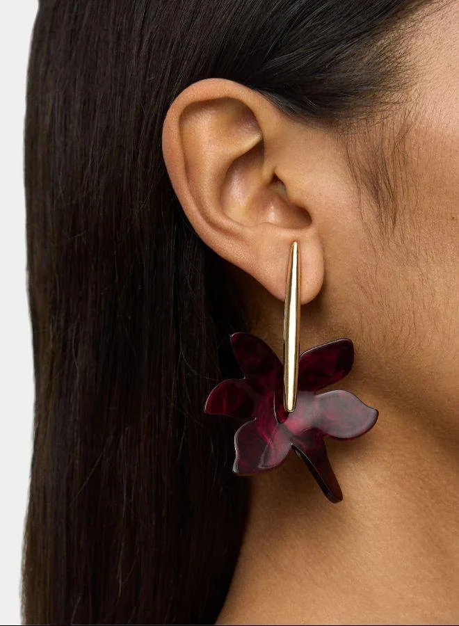 بارفوا أقراط طويلة بتأثير حجر