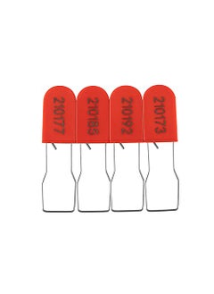 Raj Krishna Industries Raj Krishna Industries Plastic Wire Padlock Security Seals Sequentially Numbered Security Seals Pack of 100ColourRed  - Image 3