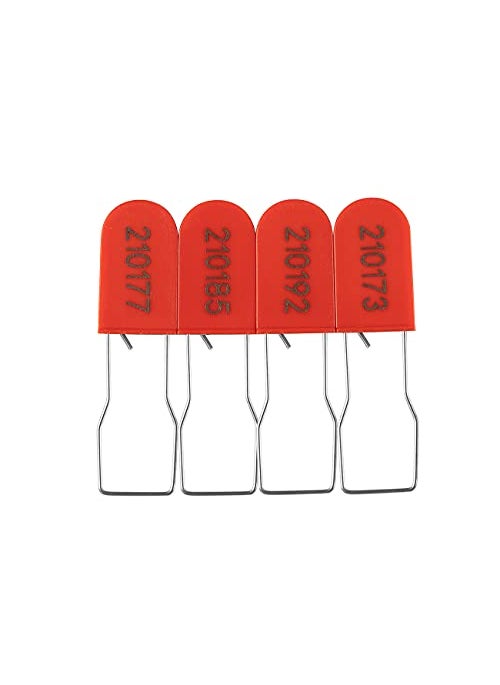 Raj Krishna Industries - Raj Krishna Industries Plastic Wire Padlock Security Seals Sequentially Numbered Security Seals Pack of 100ColourRed - Image 1