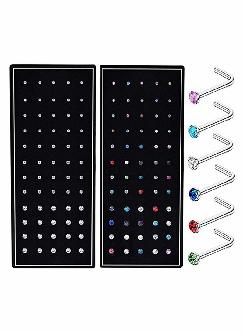 Hypoallergenic Stainless Steel Nose Studs L Shaped Rings for Men and Women Durable Body Jewelry Everyday Wear 15mm 2mm 25mm - Image 1