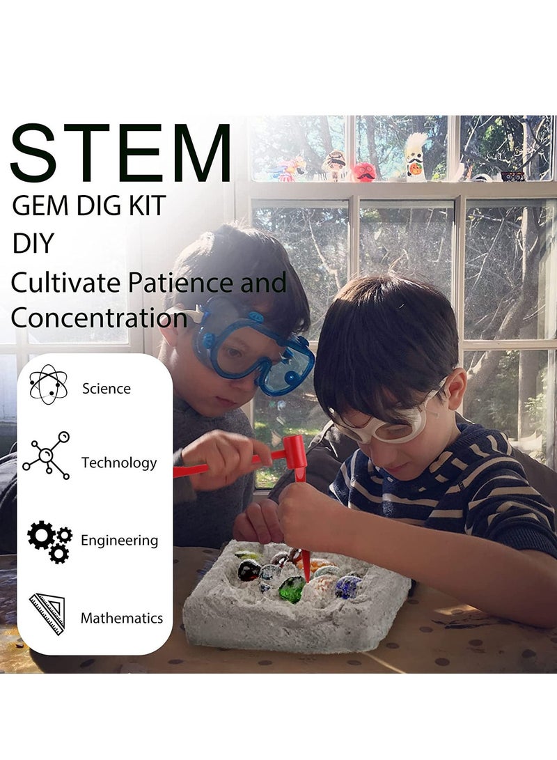 يو كيه آر مجموعة التعلم التعليمية UKR Gems Dig 17 لعلوم الأحجار الكريمة والعلوم الجذعية - مجموعة استكشاف علم الحفريات والآثار للأطفال - Image 5