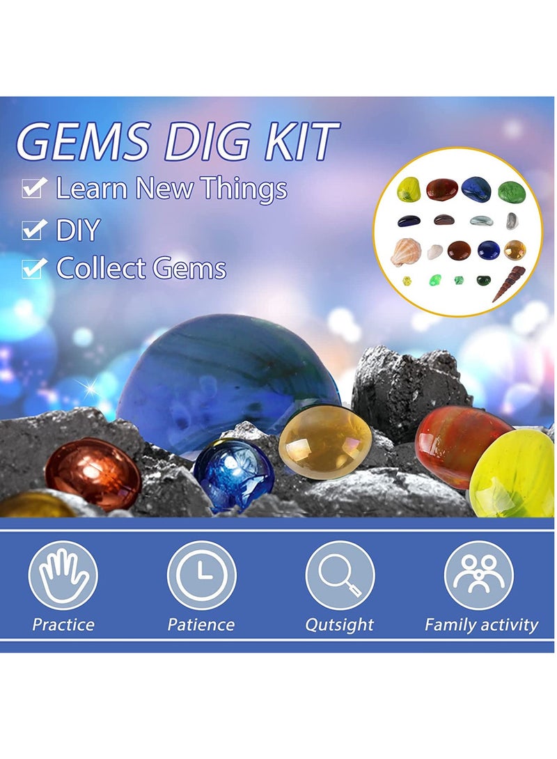 يو كيه آر مجموعة التعلم التعليمية UKR Gems Dig 17 لعلوم الأحجار الكريمة والعلوم الجذعية - مجموعة استكشاف علم الحفريات والآثار للأطفال - Image 4