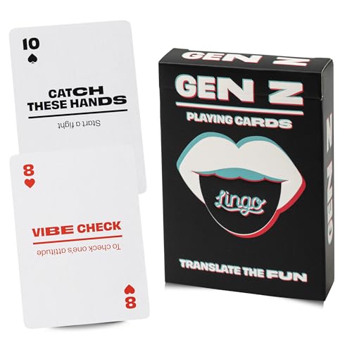 LINGO Gen Z Lingo Playing Cards Travel Flashcards Learn Gen Z Slang Vocabulary in A Fun Easy Way 52 Essential Translations - Image 1