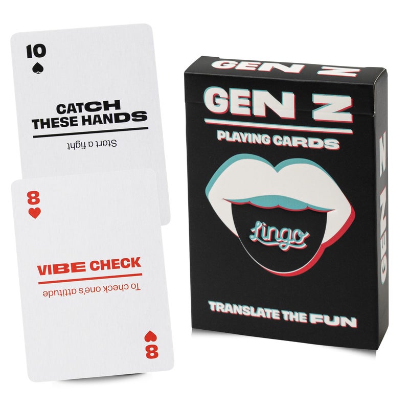 LINGO Gen Z Lingo Playing Cards Travel Flashcards Learn Gen Z Slang Vocabulary in A Fun Easy Way 52 Essential Translations - Image 3