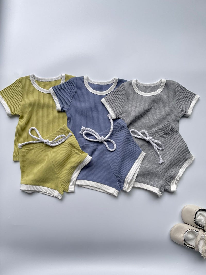 Ins Korean Style Round Neck Wrap Shorts Short Sleeve Pit Strips Cotton Men'S And Women'S Baby Suit Summer Refreshing Short Pants Cover - Image 2