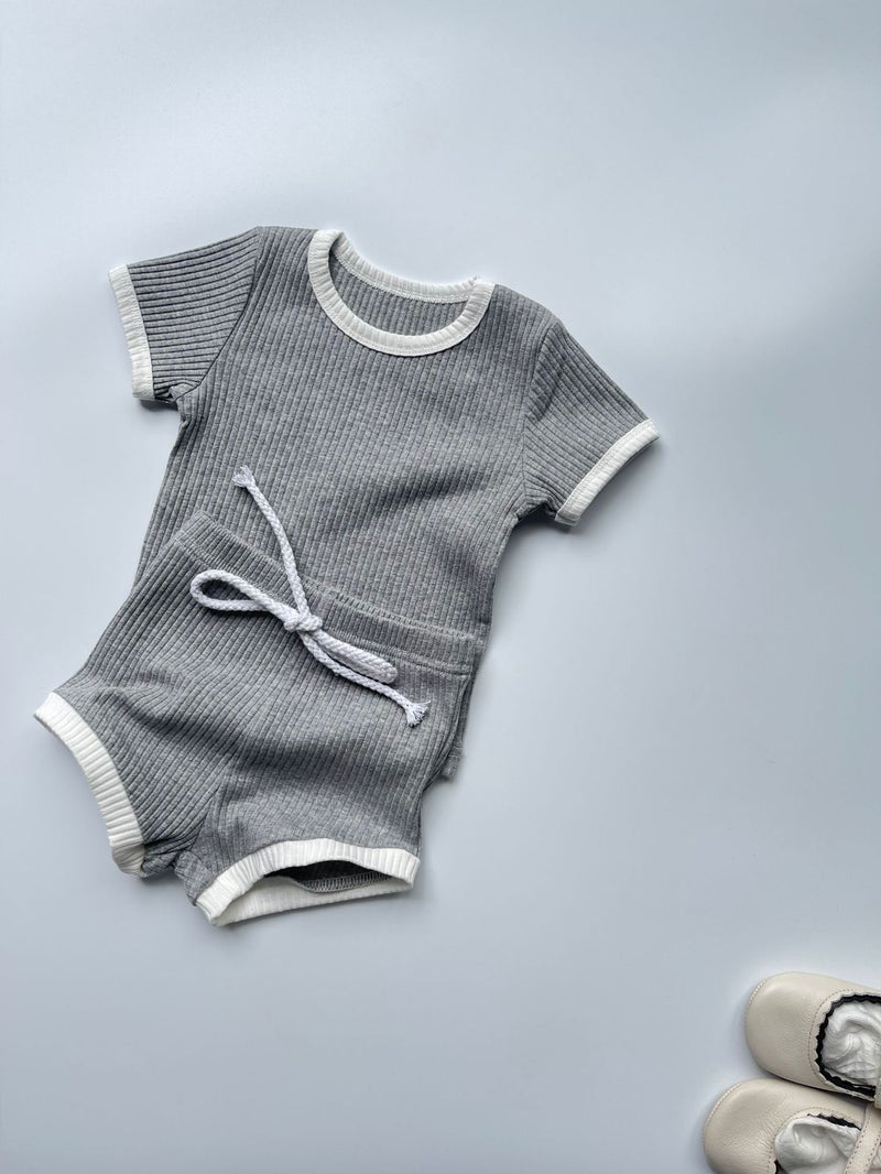 Ins Korean Style Round Neck Wrap Shorts Short Sleeve Pit Strips Cotton Men'S And Women'S Baby Suit Summer Refreshing Short Pants Cover - Image 5