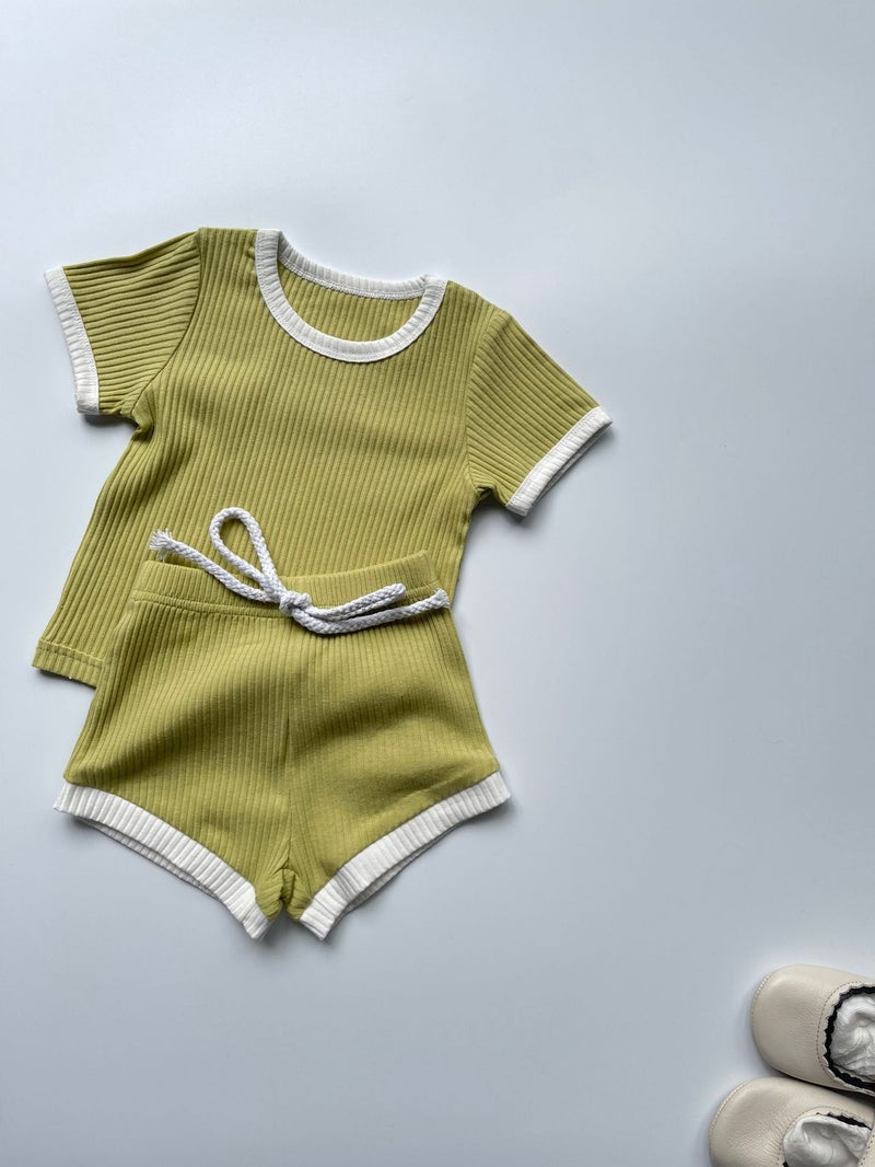 Ins Korean Style Round Neck Wrap Shorts Short Sleeve Pit Strips Cotton Men'S And Women'S Baby Suit Summer Refreshing Short Pants Cover - Image 4