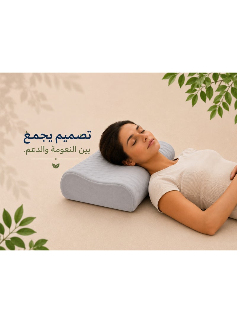 Contour Medical Memory Foam Pillow with Textured Surface and Premium Velvet Removable Washable Cover for Comfortable Head and Neck Support During Sleep - Image 5
