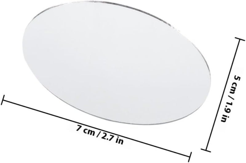 10pcs Oval Glass Mirror Sheets for Crafts Small Cosmetic DIY Makeup Mirrors Suitable for Travel and Centerpiece Decorations - Image 2